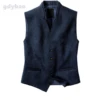 Men's Blue Vests Defacto Mens Tweed Suit Vest Jacket Steampunk Business Waistcoat Plus Size for Man Wedding 5