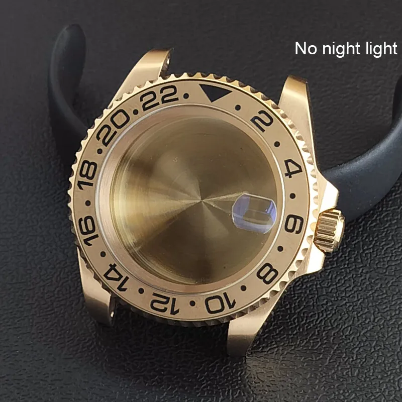 40MM Sapphire Glass GMT Bidirectional Rotation Watch Case with Accessories