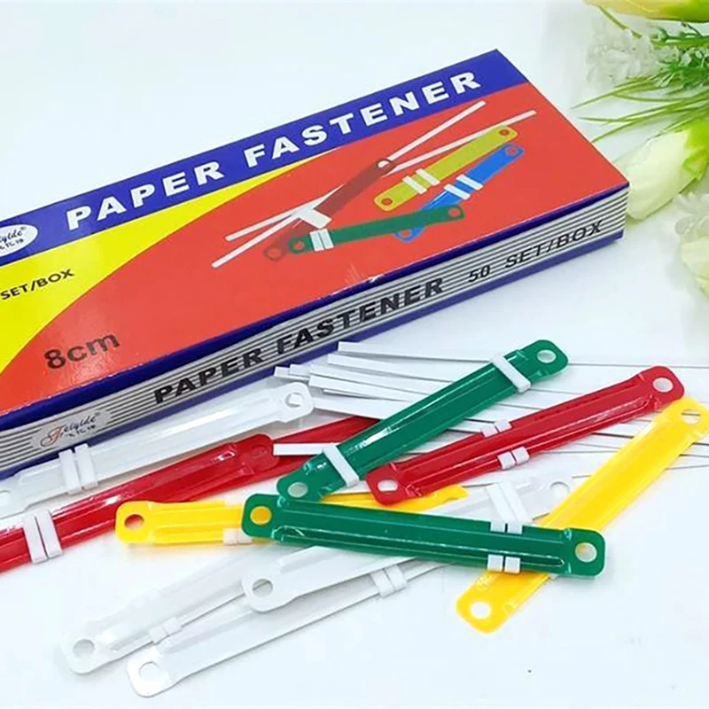 50 Pcs File Paper Fasteners Plastic Binding Clip Two-Hole Loose-leaf Binder File Folder Office Document Storage Supplies Binder Clip