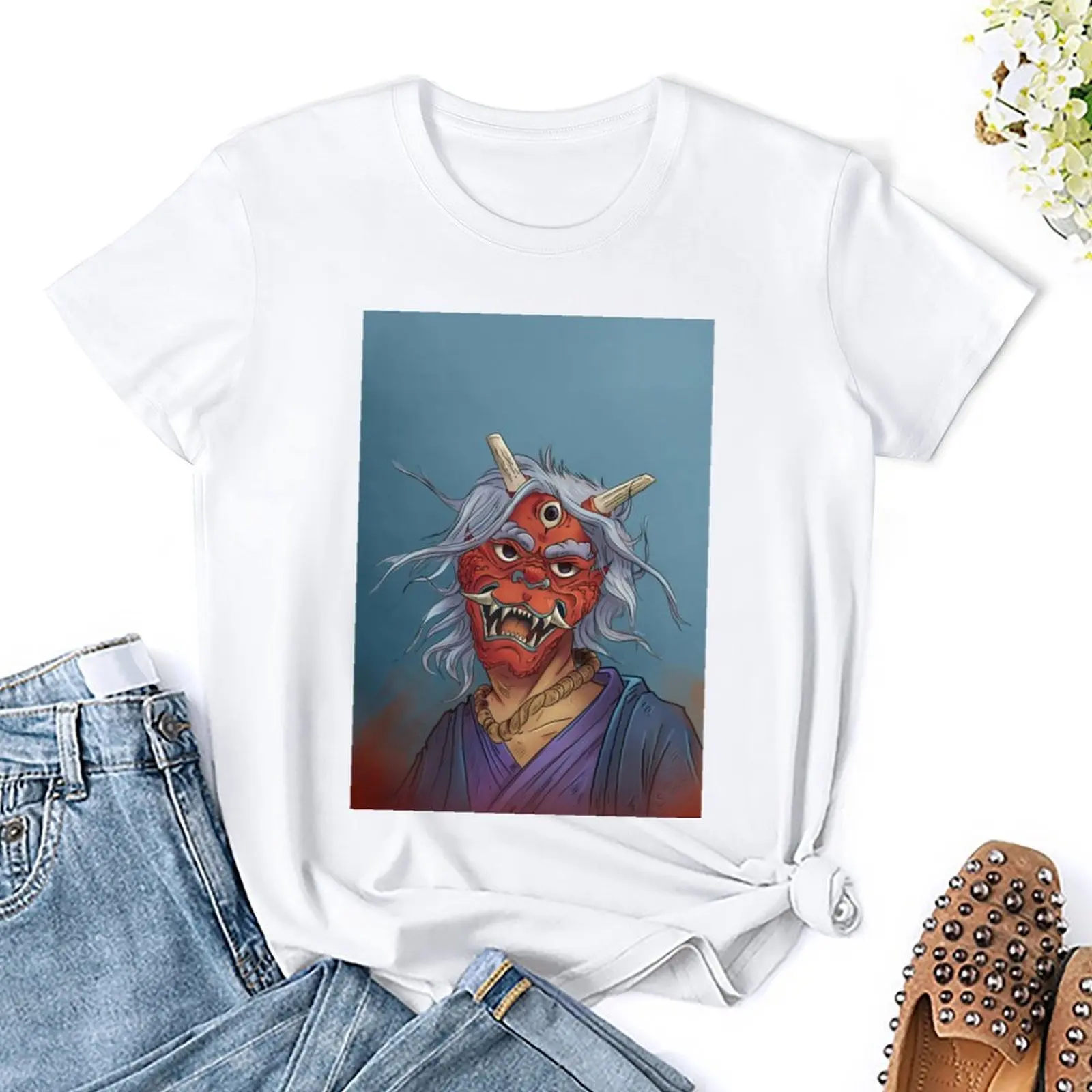 Oni Japanese Yokai In Vendita T-Shirt Fresh Move Tees Vintage Home Humor Graphic