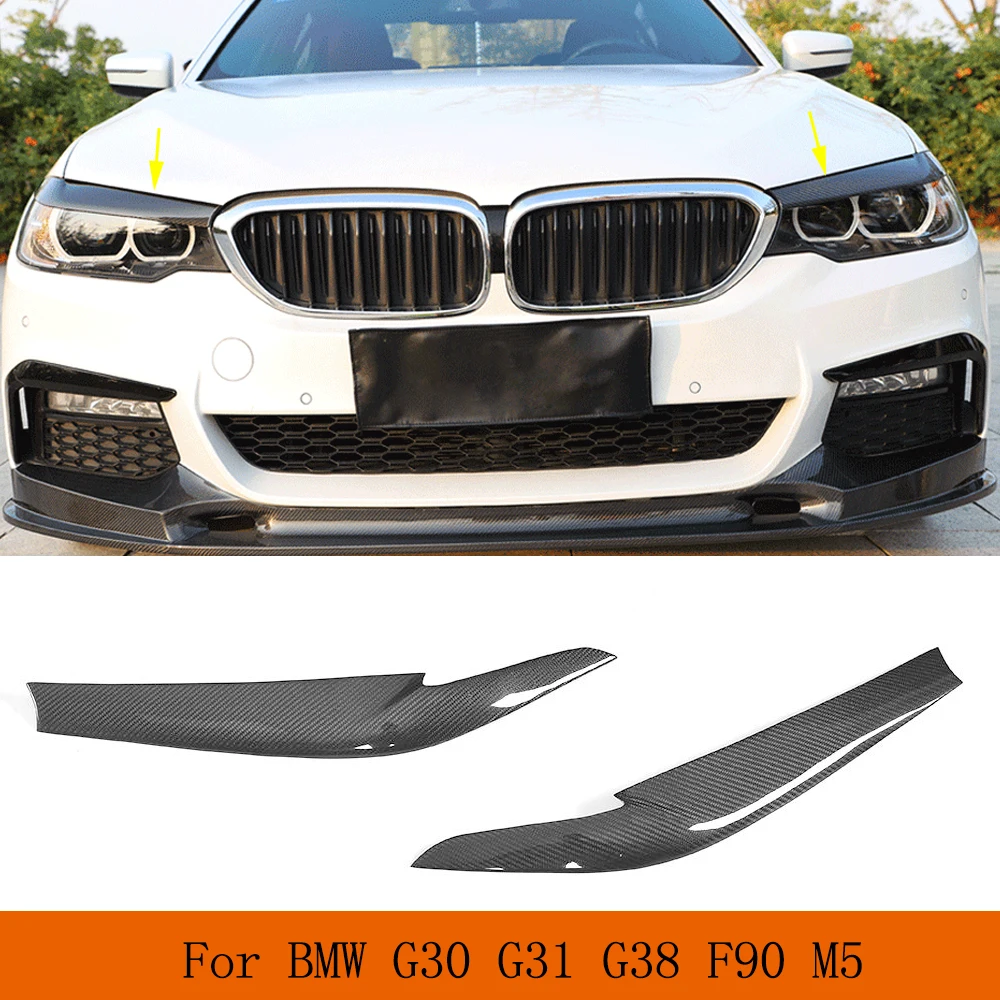 Dry Carbon Fiber / Frp Headlight Eyelids Covers Headlamp Eyebrows For