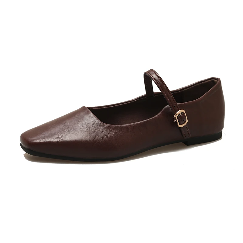 Mary Jane Single shoes Thick Heel Shoes Elegant Classic Retro Square Toe Comfortable Soft Shallow Cut Low Heel Women's Shoes 6