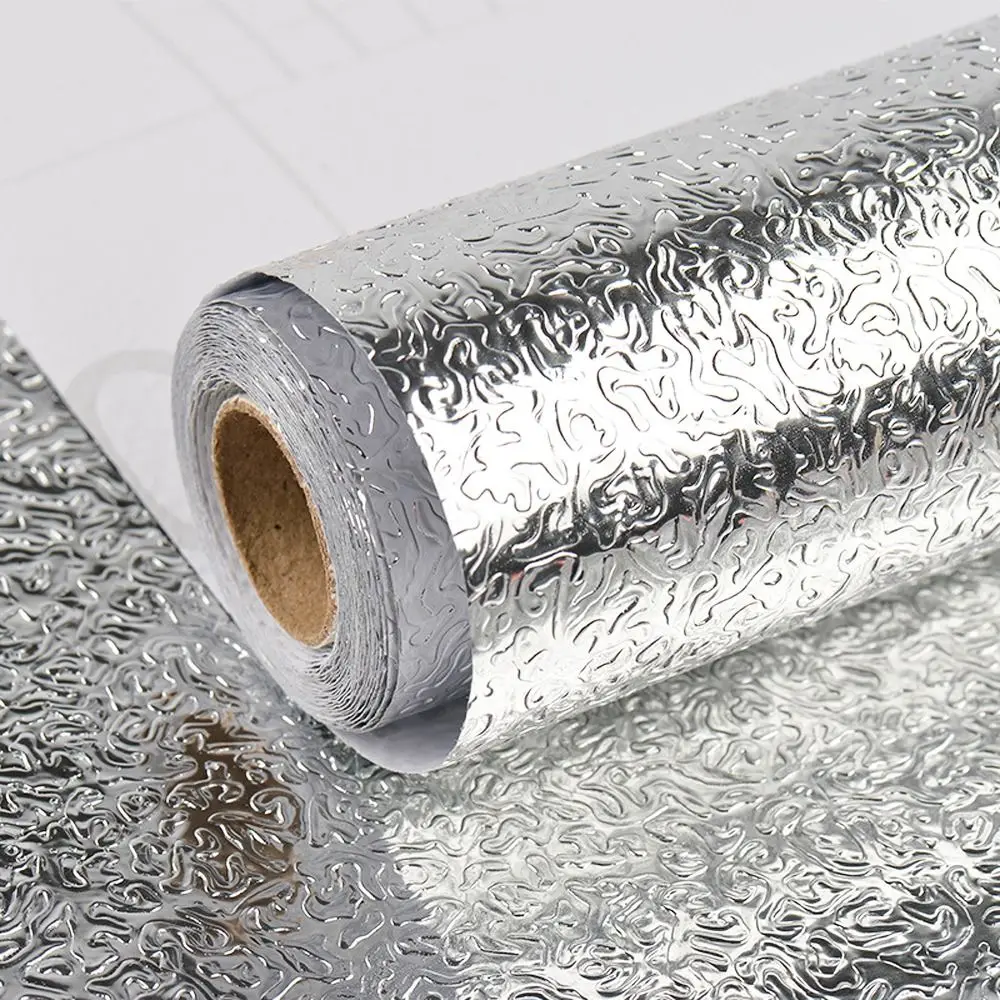 Kitchen Oil-proof Self Adhesive Stickers Anti Fouling High Temperature Waterproof Aluminum Foil Wallpaper Cabinet Contact Papers wall stickers self adhesive stickers self adhesive wallpaper kitchen wall sticker adhesive wallpaper oil proof film