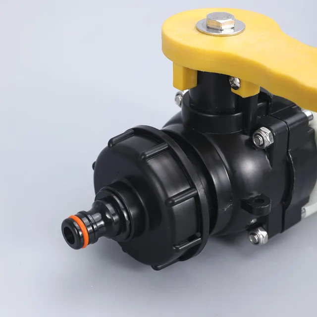 Fekete Műanyag Ibc Tank Tap 60 Mm Durva Szál Illesztés 1000L Víztartály -Csőcsatlakozó Tartós Kerti Tömlő Cső Adapter