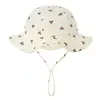 Korean Bear Baby Hat Muslin Cotton Bucket Hats for Girls Boys Cute Printed Spring Summer Infant Fisherman Cap Beach Accessories 2