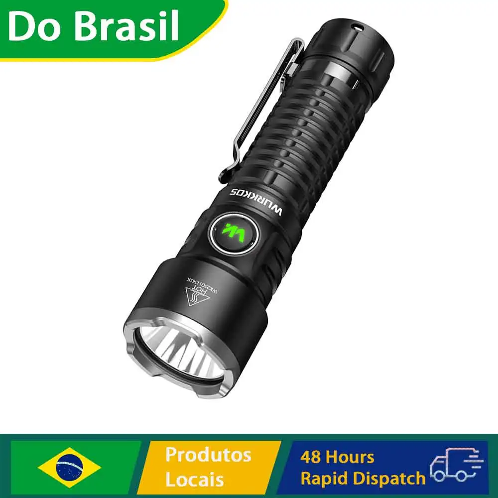 Lanterna EDC Wurkkos TS28 3200 LM Recarregável com Bateria 21700, Alcance de Feixe de 506m, Tampa Magnética e Função de Autodefesa