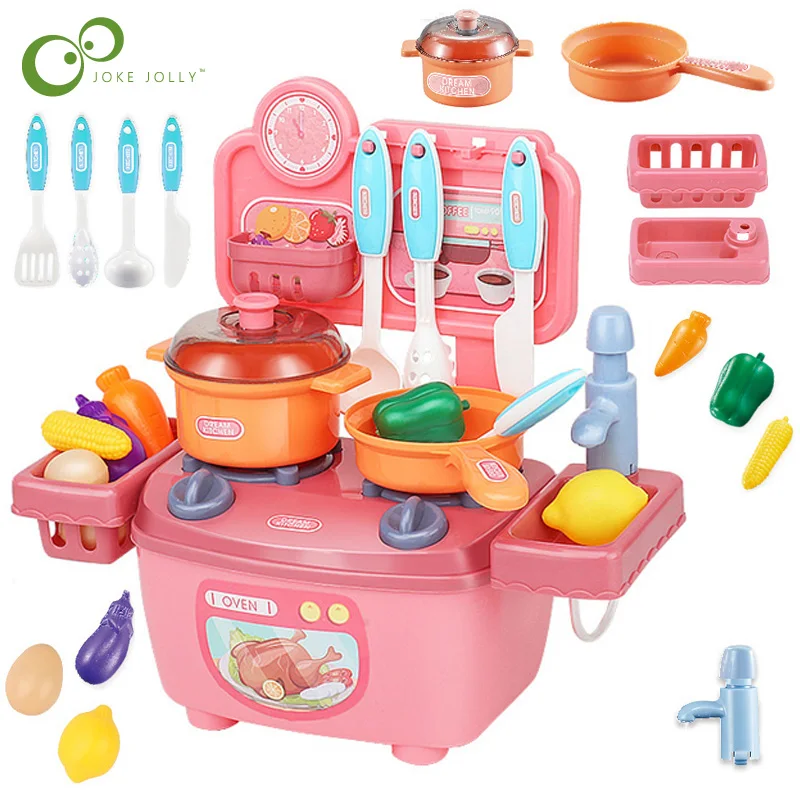 Crianças Cozinha Brinquedo Simulação Multifuncional Mini Cozinha Brinquedo  Finja Jogar Casa Cozinha Set Presente De Aniversário Para Menina Brinquedos  - AliExpress