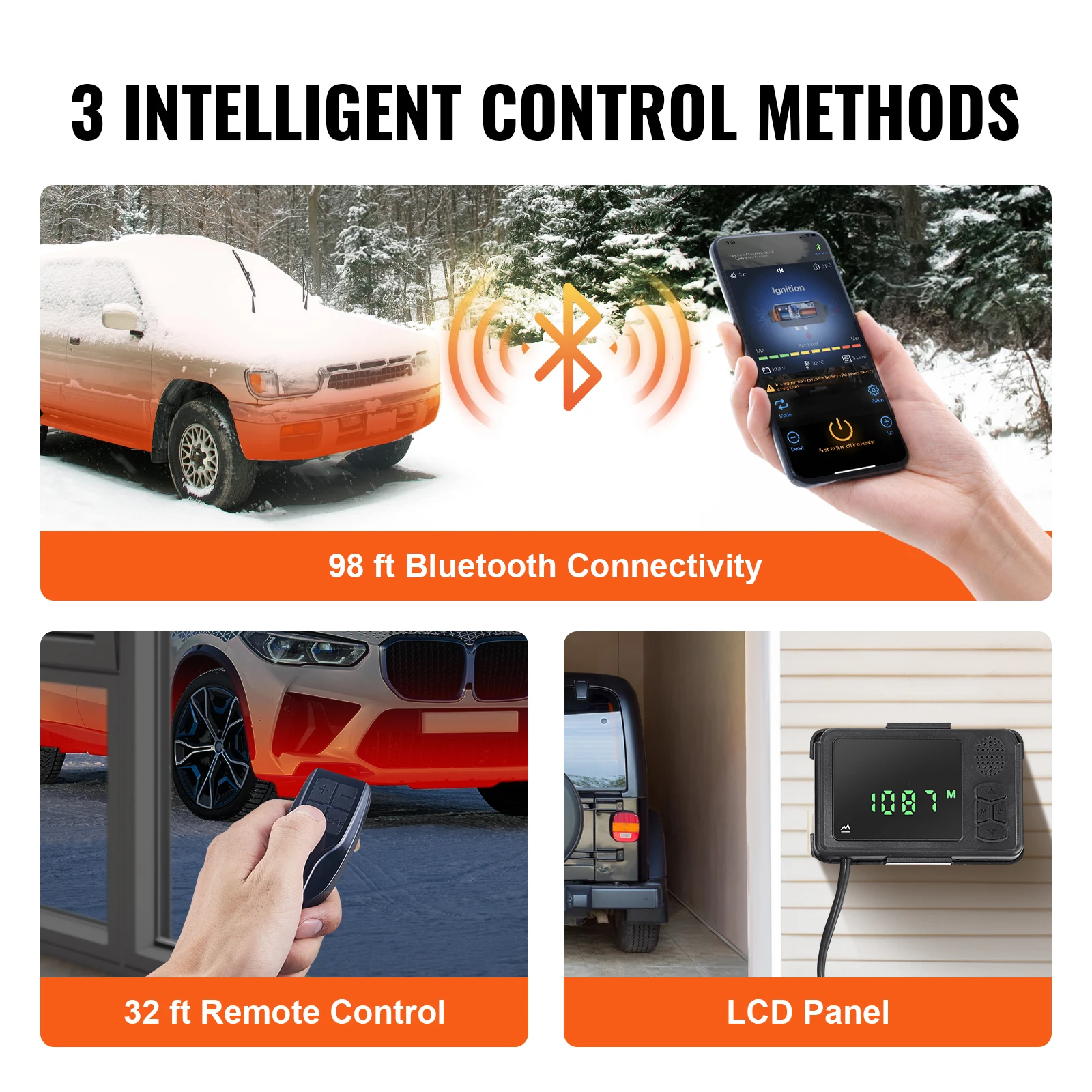 VEVOR Diesel Heater 5KW, Diesel Air Heater w/Bluetooth App Control, Remote Control and LCD,Diesel Parking Heater for RV Trailer  3