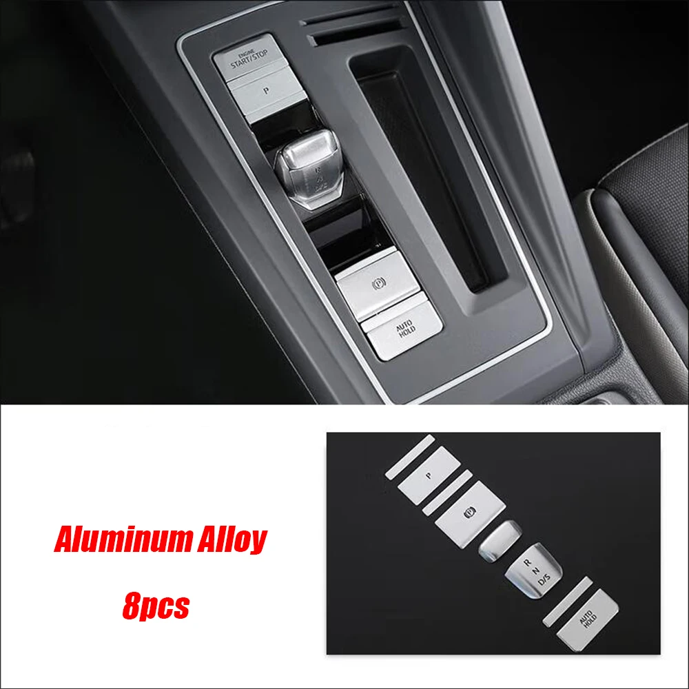 

For Volkwagen Vw Golf 8 Mk8 2021 2022 2023 Accessories Aluminum Alloy Car Gear Shift Hand Brake Hold Button Sticker Cover Trim