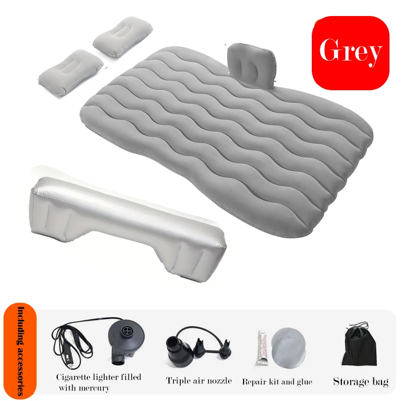 Car inflatable bed with headrest home travel outdoor SUV pickup car universal camping style car rear sleeping rest inflatable bed storage portable inflatable air bed car sleeping mattress camping mattress inflatable camping mattress