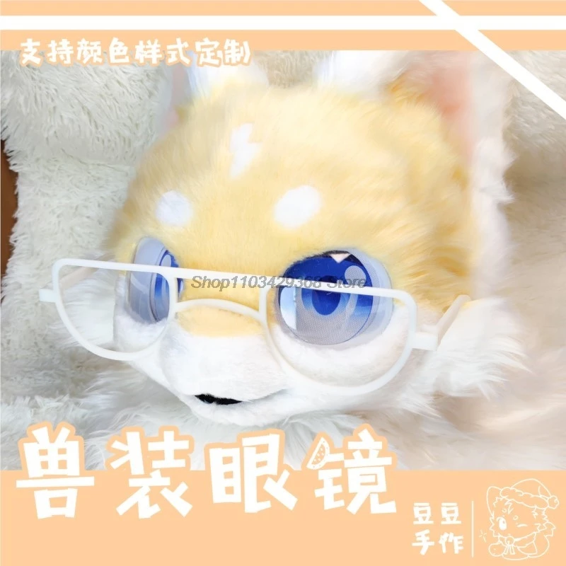 Animal Glasses Fursuit Accessories Kigurumi Mask Furry Costume Head Base Kig Fursuit Suit Halloween Kemono Head Cat