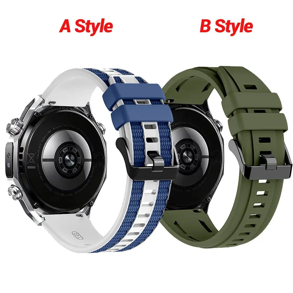 Dual-Color Breathable Silicone Watch Band - 22mm Soft Strap for Ultimate Comfort