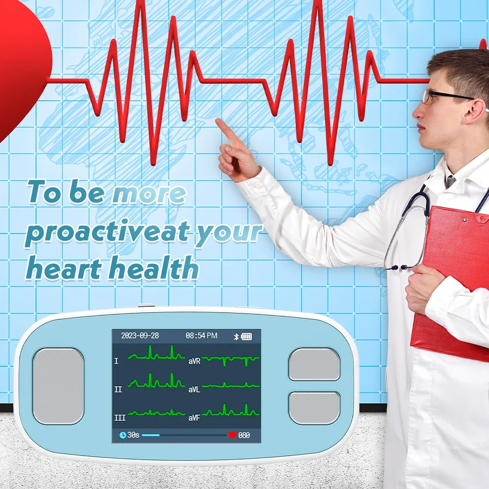 Contec PM20 Digital Portable ECG Monitor 6 Lead EKG Machine Bluetooth Mobile App ecg monitor