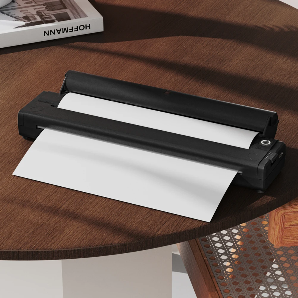 A4 휴대용 열전사 프린터 203DPI 블루투스 호환 미니 휴대용 A4 라벨 메이커(인쇄 용지 포함) 여행 및 가정 작업용