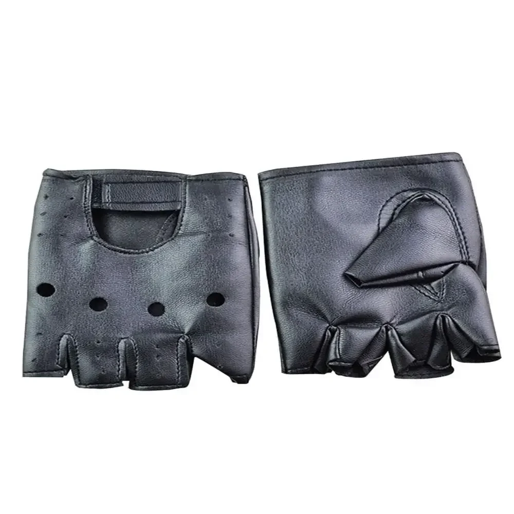 Men Unisex Artificial Fingerless Mittens Leather Half-Finger Gloves Theatrical Punk Hip-Hop Driving Motorcycle Performance Party Fingerless Gloves Half Finger Gloves Leather Gloves Male Gloves