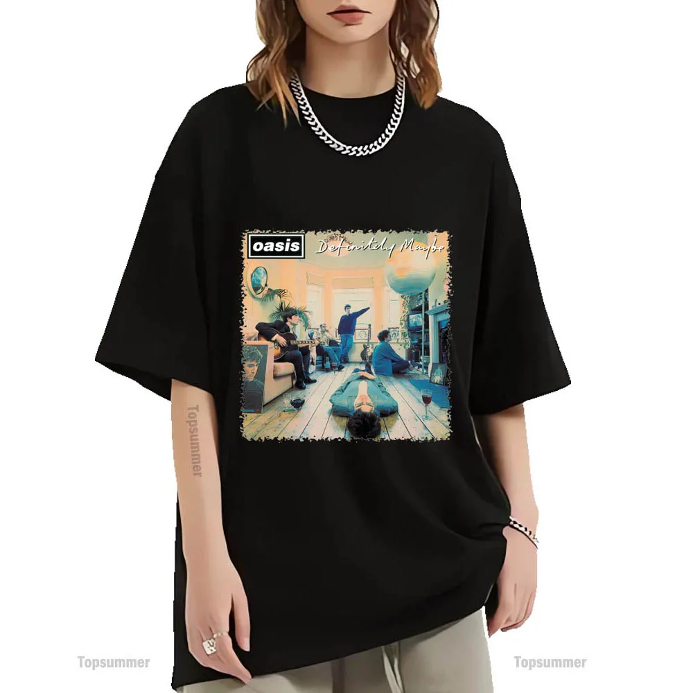Sicuramente Meglio Album T Shirt Oasis Tour T-Shirt Uomo Gothic Rock Maniche Corte Tshirt Donna Street Tee Shirts