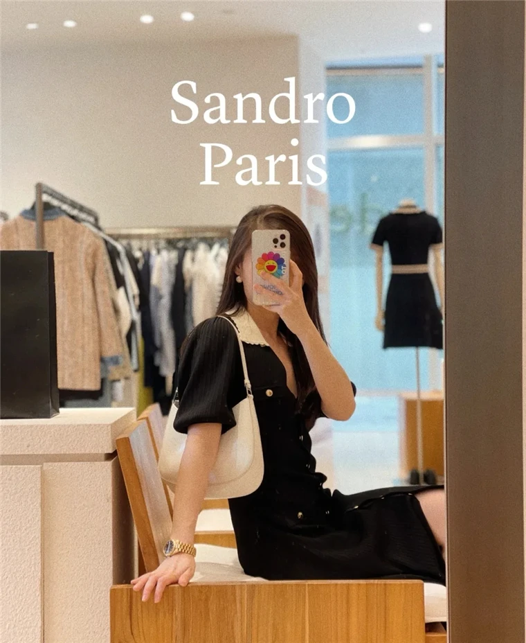 Autumn Elegant Knitted Dresses for Women Patchwork V-neck Puff Sleeve Single Breasted Midi Dress Fashion Ladies Vestidos Femme