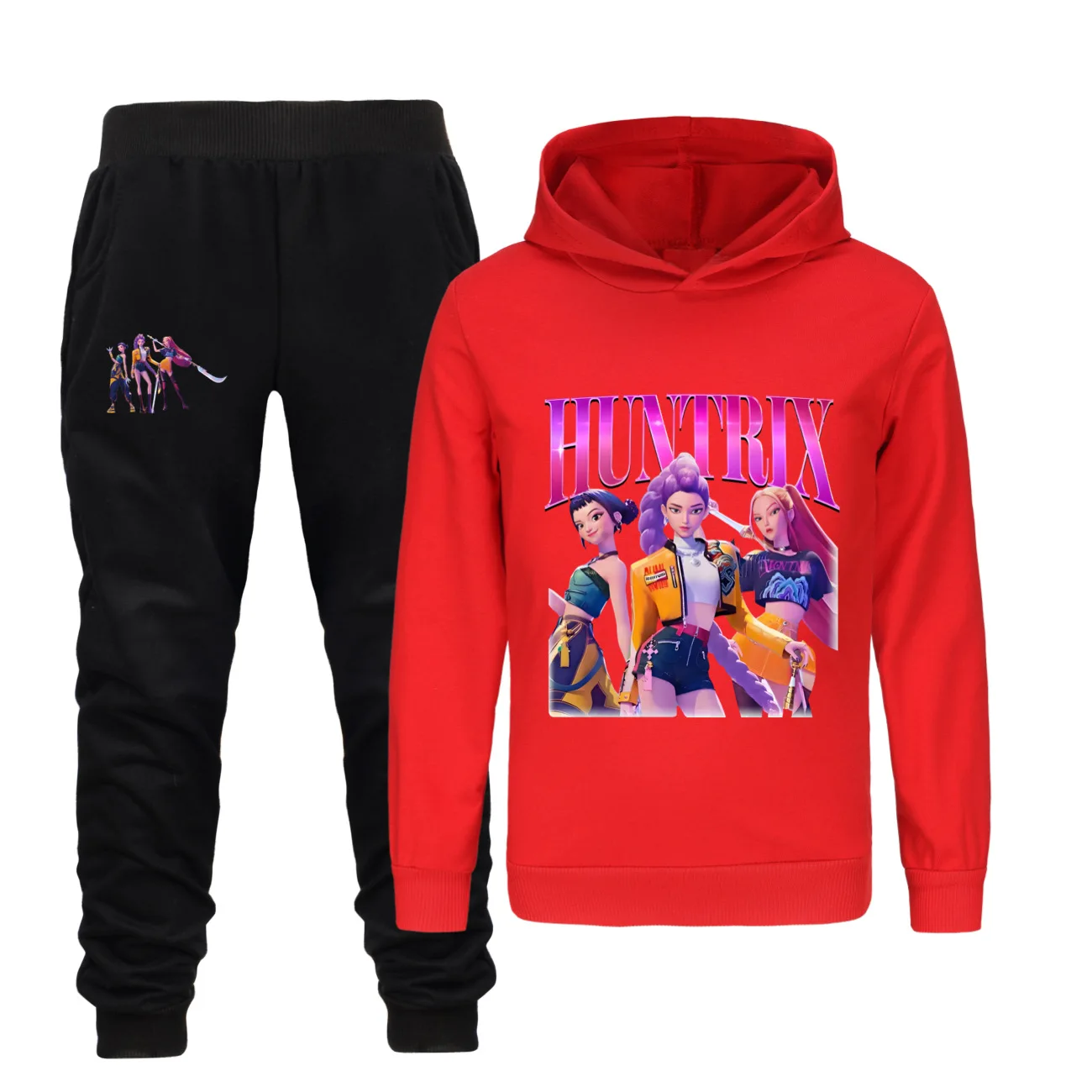Survêtement Fille 2 Pièces Vintage Y2K – Hoodie Et Pantalon Jogging Imprimé – Style Sportswear Décontracté