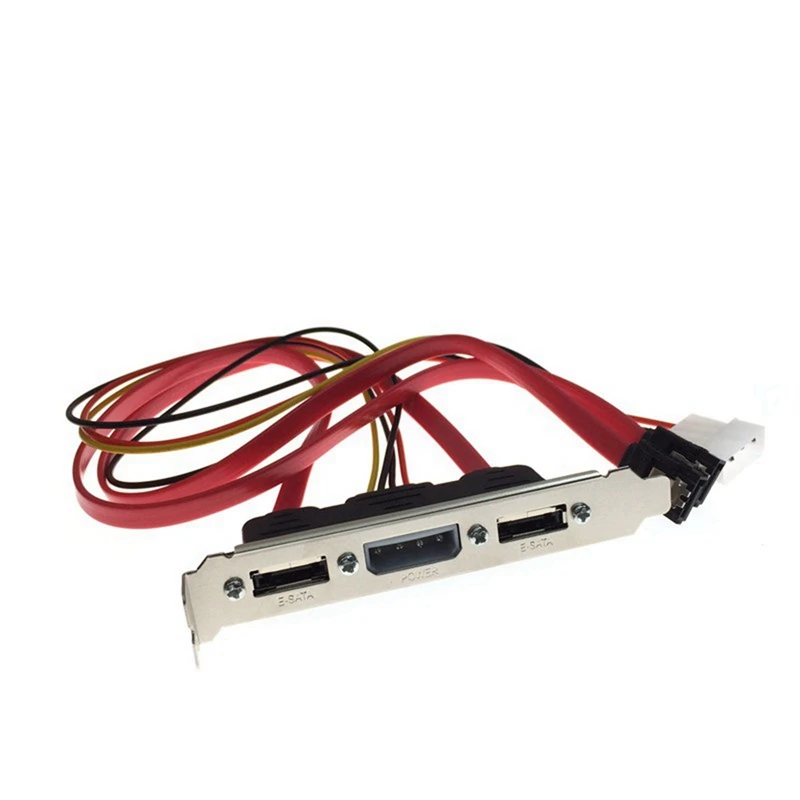 PC DIY SATA-ESATA 및 4 핀 IDE Molex 파워 PCI 브래킷 슬롯 케이블, 외장 하드 드라이브용 전체 높이 프로파일