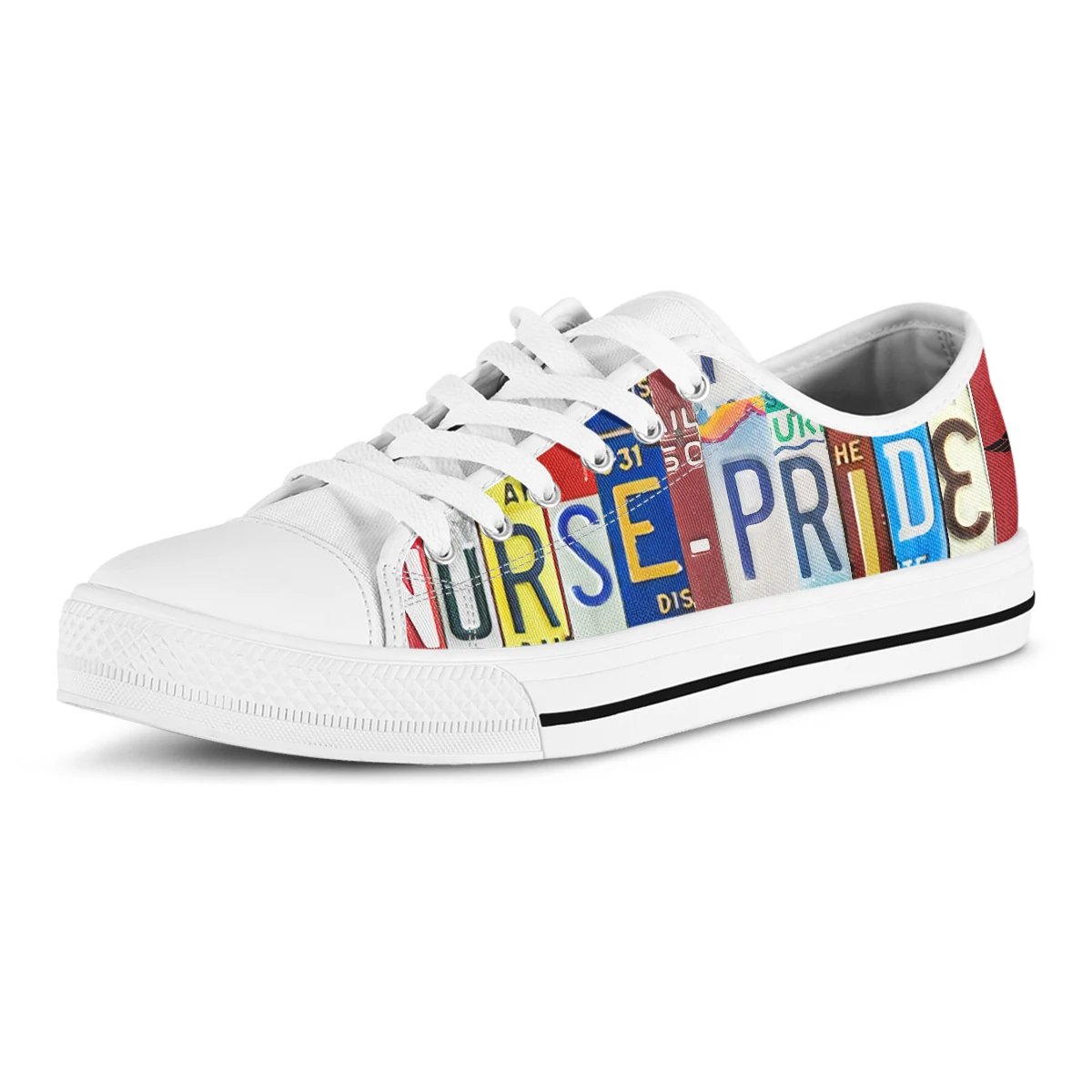 License Plate Nurse Pride Women Shoes New Retro Lowtop Sneakers Shoes Canvas Round Toe Causal Flat Shoes Zapatos