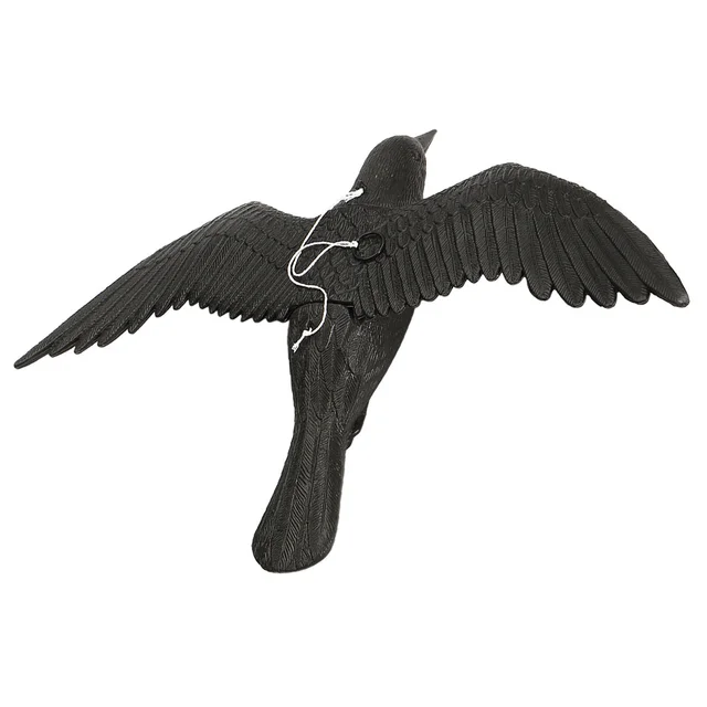 Műanyag Állatok Figurák Reális Varjú Hollók Kerti Zászló Otthoni Madár Figura Csalók Vonzza A Varjak Bagoly Figurát - Image 5