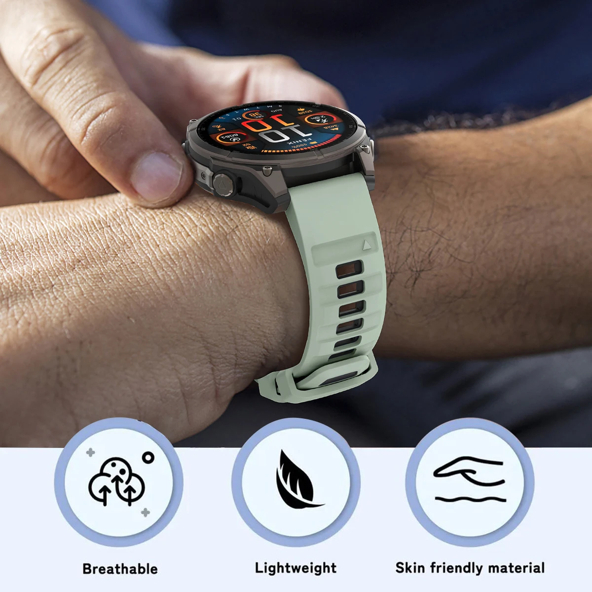 Premium Silicone QuickFit Watch Band Strap for Fenix Watches - 22/26mm, Sleek and Durable Design