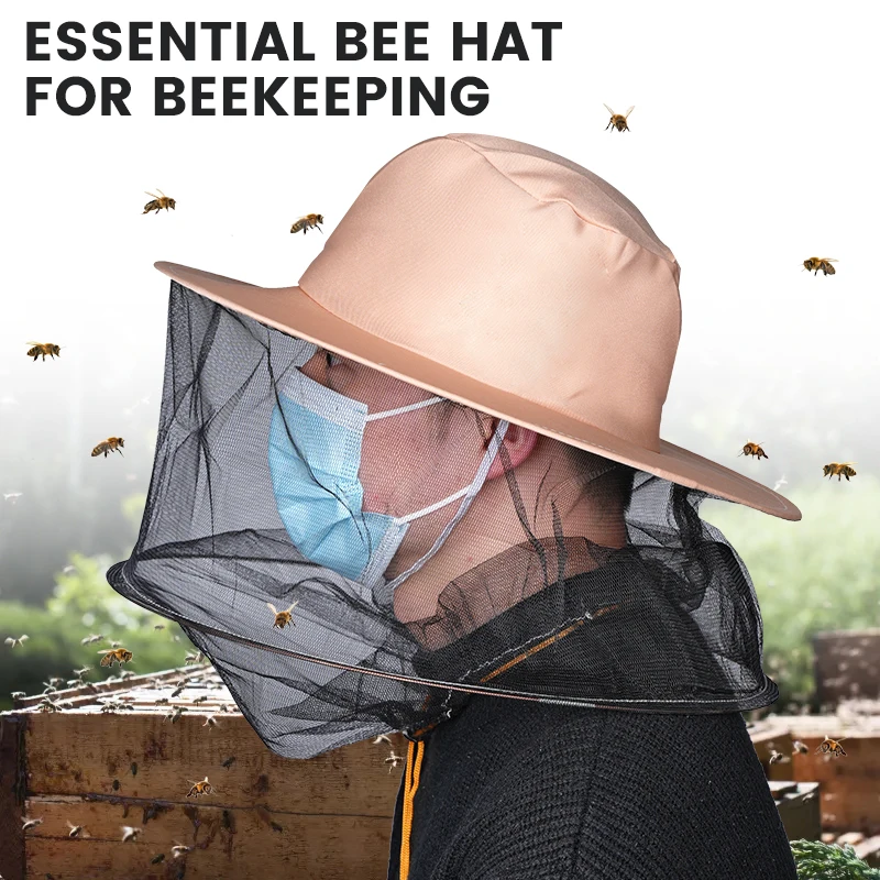 1pc Beekeeping Protector Cap Anti bee Hat Mosquito Bee Insect Net Veil Head Face Protector Beekeeper Equipment