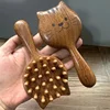 Sandalwood Cartoon Scalp Massage Comb 28 Coarse Toothed Head Hair Styling Comb Wood Circular Tooth Therapy Scalp Massage Combs 1