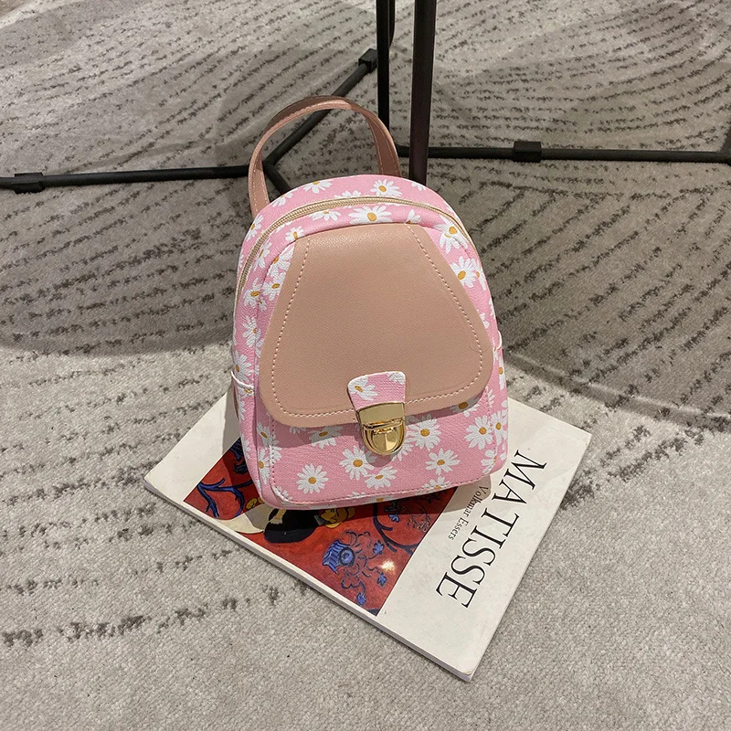 1pcs/lot sweet style woman mini daisy backpack female floral small print double shoulder bag 