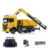 Metal 1:14 770S 10x10 Hydraulic RC Dumper Remote Control Full Dump Trucks Crane Light Sound 3 Speed Transmission Car Toy Vehicle 1