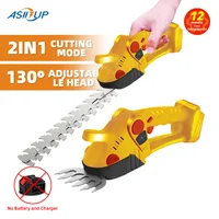 Asii3up 2 IN 1 Electric Hedge Trimmer 130° Adjustable Cordless Household Weed Shrub Pruning Garden Power Tool for Makita 18V 1