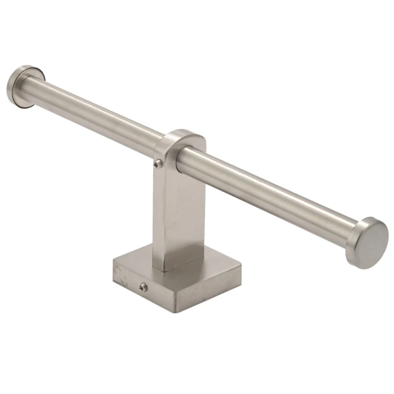 Stainless Steel Toilet Roll Holder Double Ring Toilet Paper Holder Wall Mounted Bathroom Paper Shelf