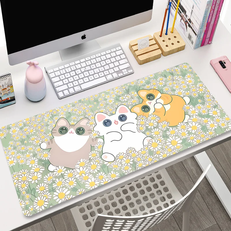 thumbnail image 1 of Alfombrilla de ratón con diseño de gato japonés, alfombrilla de ratón grande para jugador de escritorio, accesorios para juegos de ordenador, alfombra artística de 900x400, alfombrillas de juego, alfo, 1 of 5