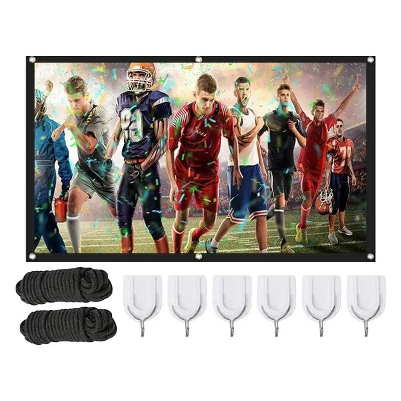

Projector Screen High-Density White Anti-Crease 60-150 In 3D Portable Foldable Soft Projection Screen 16:9 Indoor Outdoor