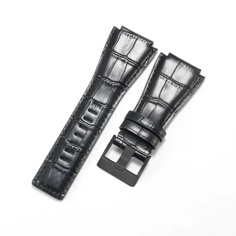 Premium Genuine Leather Watch Strap - Durable & Stylish Replacement Slub Watchband with Crazy Horse Finish