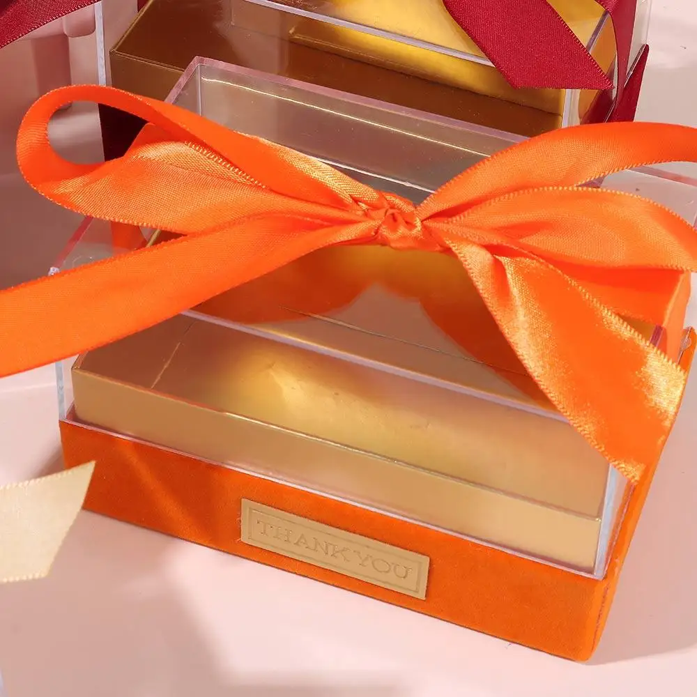 Clear Acrylic Gift Box with Elegant Bow – Transparent Luxury Packaging for Birthday Par... - SKU TCCB1601 - UGI Packaging