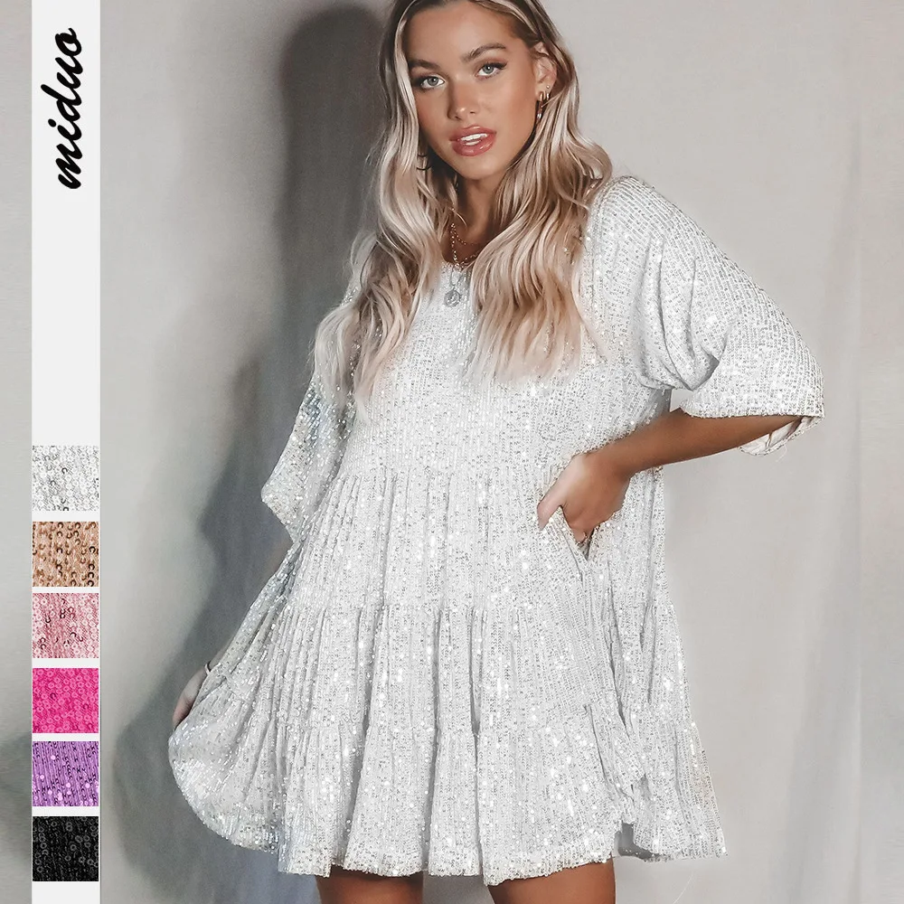 

Dress Tide Brand Women's Short Skirt 2023 Spice Girl Sequined Beaded Pleated Skirt