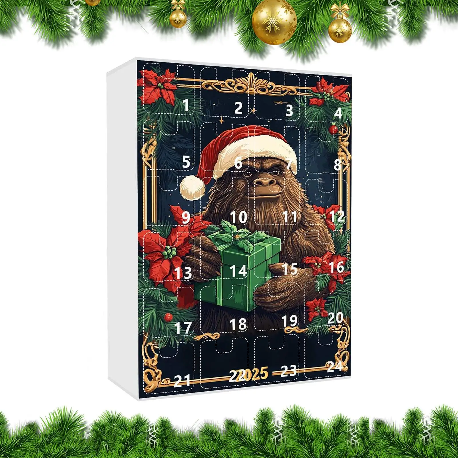 Countdown Calendar Acrylic Ape 2D Pendant Festive Decoration 24 Days Countdown Pendant Set for Men Family Kids Gifts