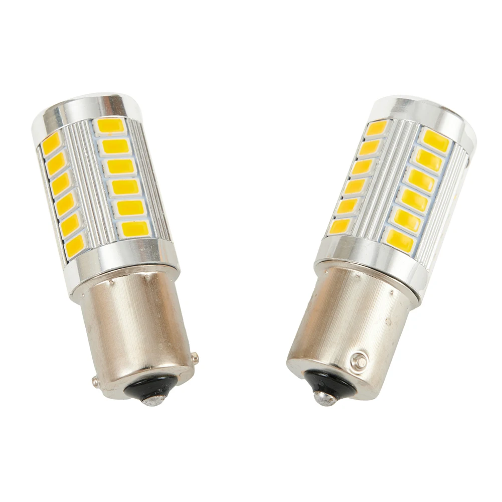 

2X 1156 LED Amber Yellow Turn Signal Blinker High Power Light Bulbs Car Accessories High Quality Side Marker Lights