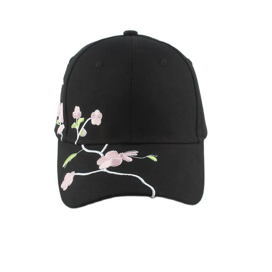 Women Flower Embroidery Baseball Cap Summer Outdoor Adjustable Visor Sun Hat Cotton Hip Hop Snapback Caps