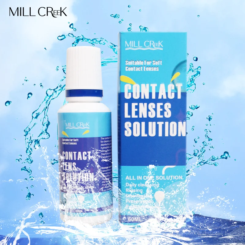 Mill Creek 60ML Contact Lens Liquid Nursing Solution For Contact Lenses Drops Beauty Pupil Cleaning Moisturizing Eye Health Care