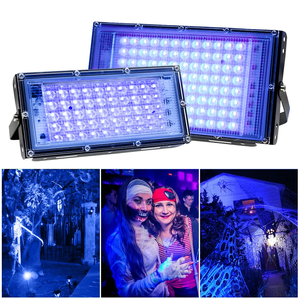 395nm 400nm LED UV Floodlight 220V 110V Ultraviolet Stage Lamp 50W 100W Stage Blacklight Waterproof Disco Party Backlight led stage lamp led stage light black light bulbs