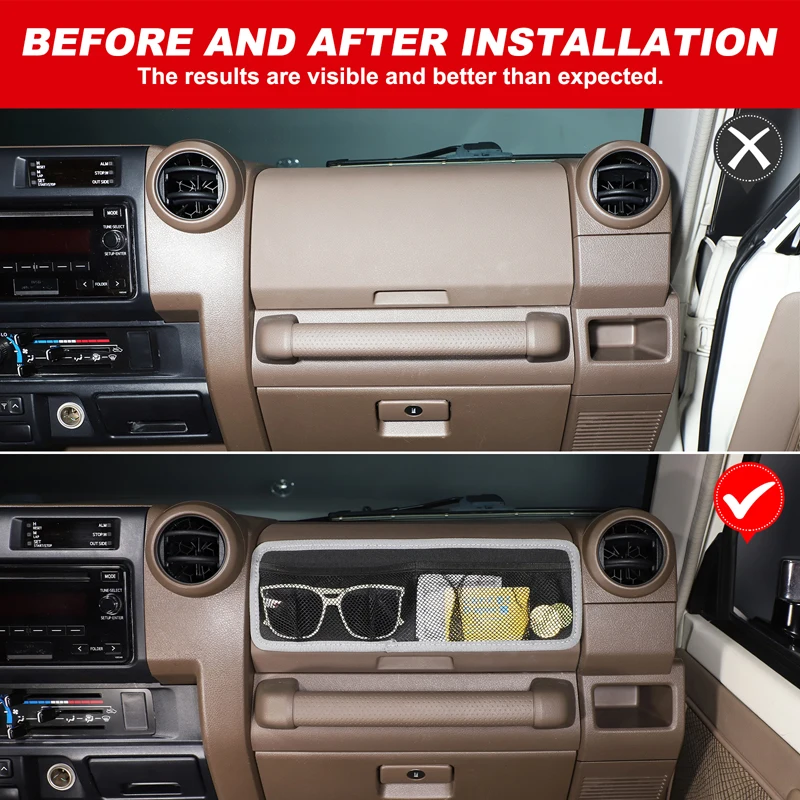 Toyota Land Cruiser LC76 2007+Co-pilot 옥스포드 천 자동차 내부 도어 보관 가방 메쉬 가방 승객 보관 도구 포켓