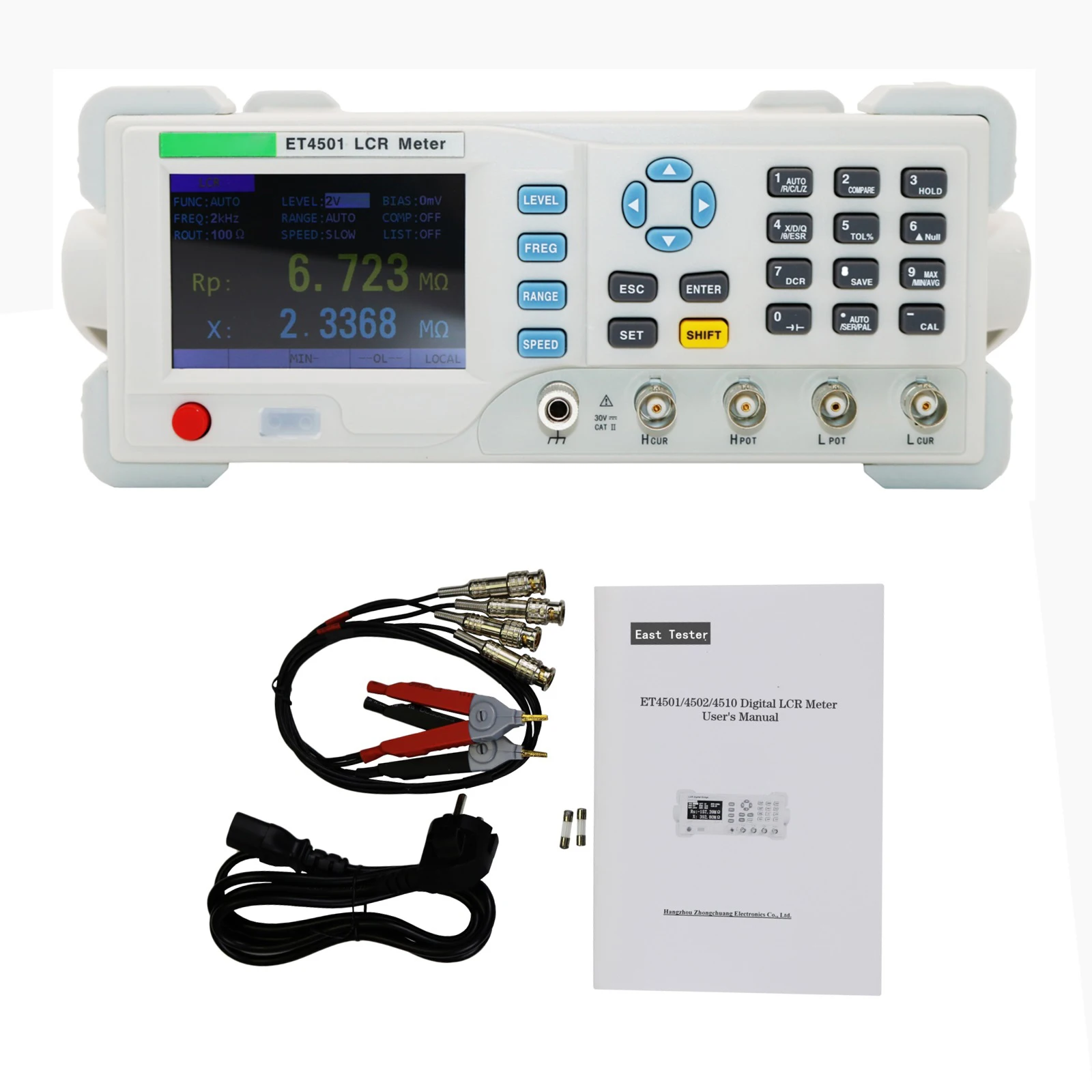 East Tester Benchtop LCR Meter Precision Digital Lab Tester for Apacitance Ground Insulation Resistance Inductance ET4501 ET4510 4