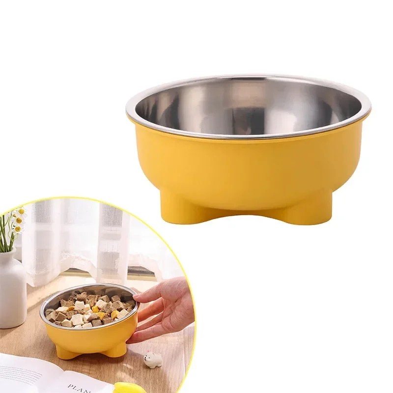 Pet Dog and Cat Bowl 1PC for Indoor and Outdoor Use Four-Legged Stainless Steel Anti Slip Easy To Clean