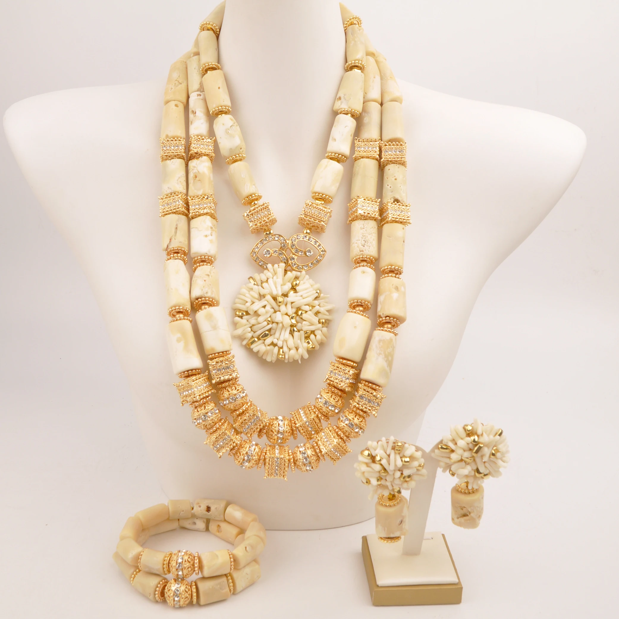 real-white-coral-beads-jewelry-set