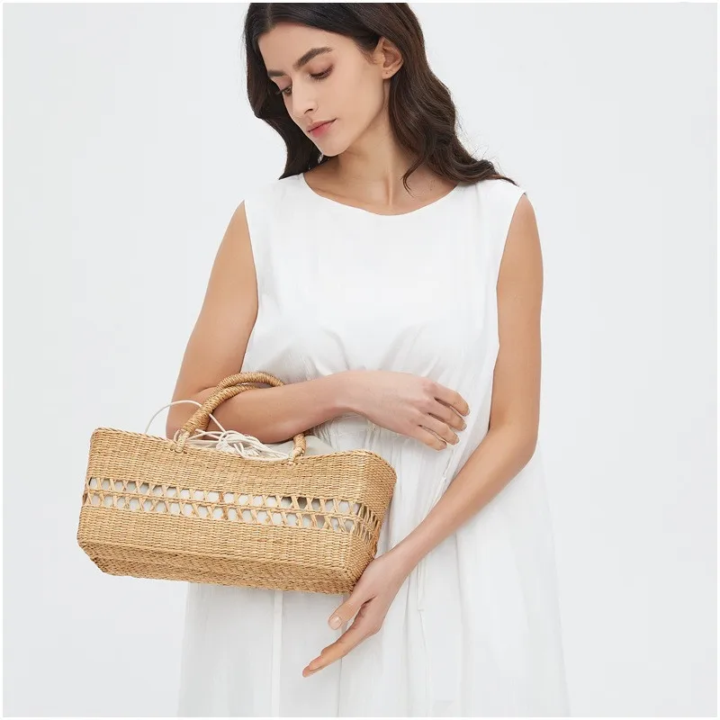 Fashion Hollow Out Hobo Shoulder Bags Women Summer Beach Woven Straw Bag Large Capacity Purse Handbags bolsa feminina