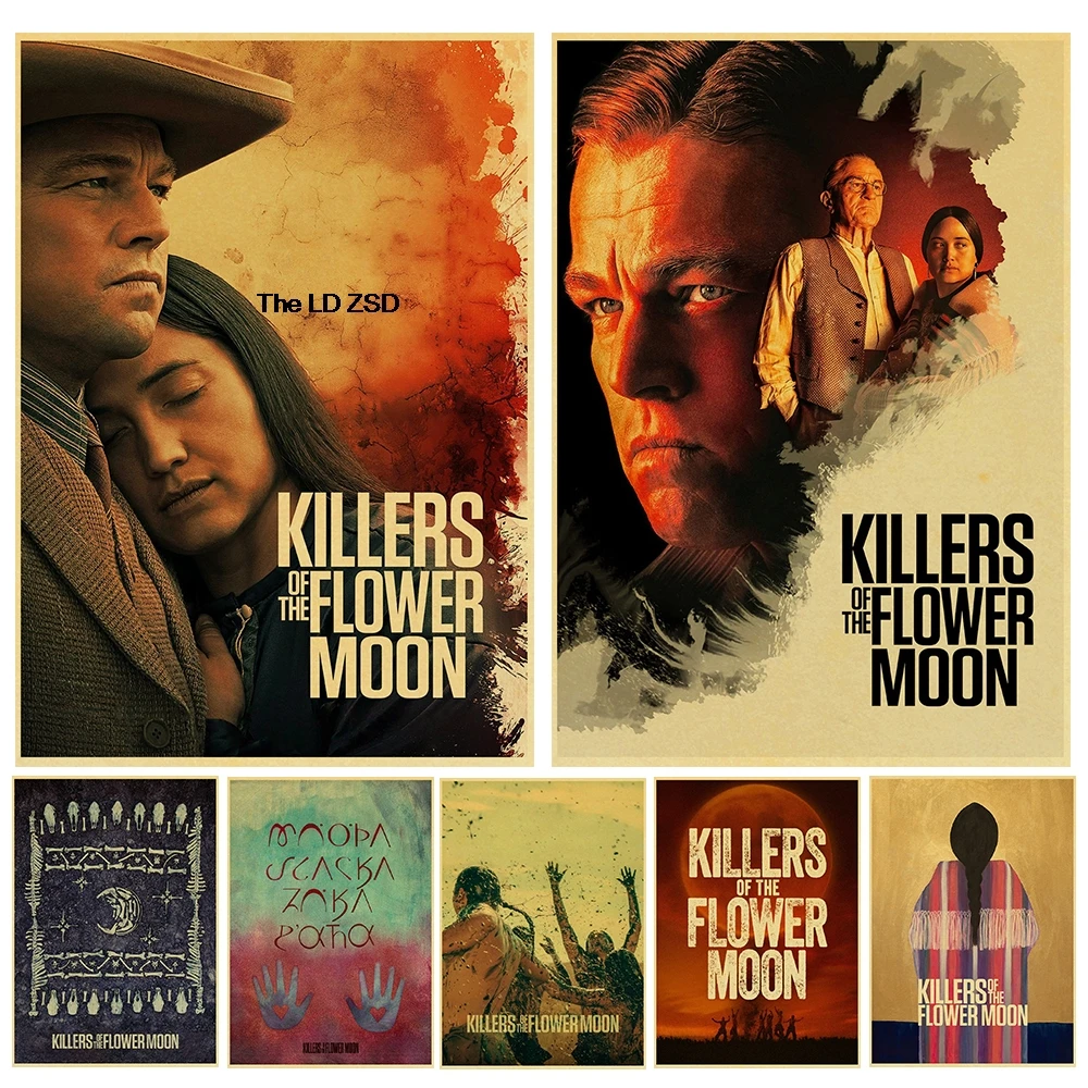 

Movie Killers of the Flower Moon Poster Prints Kraft Paper Decor Decoration Home Bedroom Cafe Wall Sticker Collection Painting