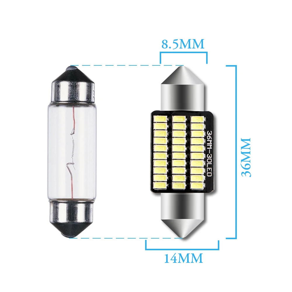 Led ���� Canbus ���� ���׸��� ��� ����Ʈ C10w C5w ���� �ڵ��� ���� 31mm 36mm 39mm 41mm ���� ���� 12V 8000K �� ����