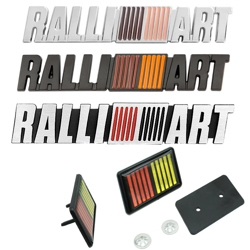 

3D Metal RalliArt Car Front Hood Grille Emblem Sticker Car Trunk Badge For Mitsubishi Lancer Ralli Art 9 10 Asx Outlander Pajero